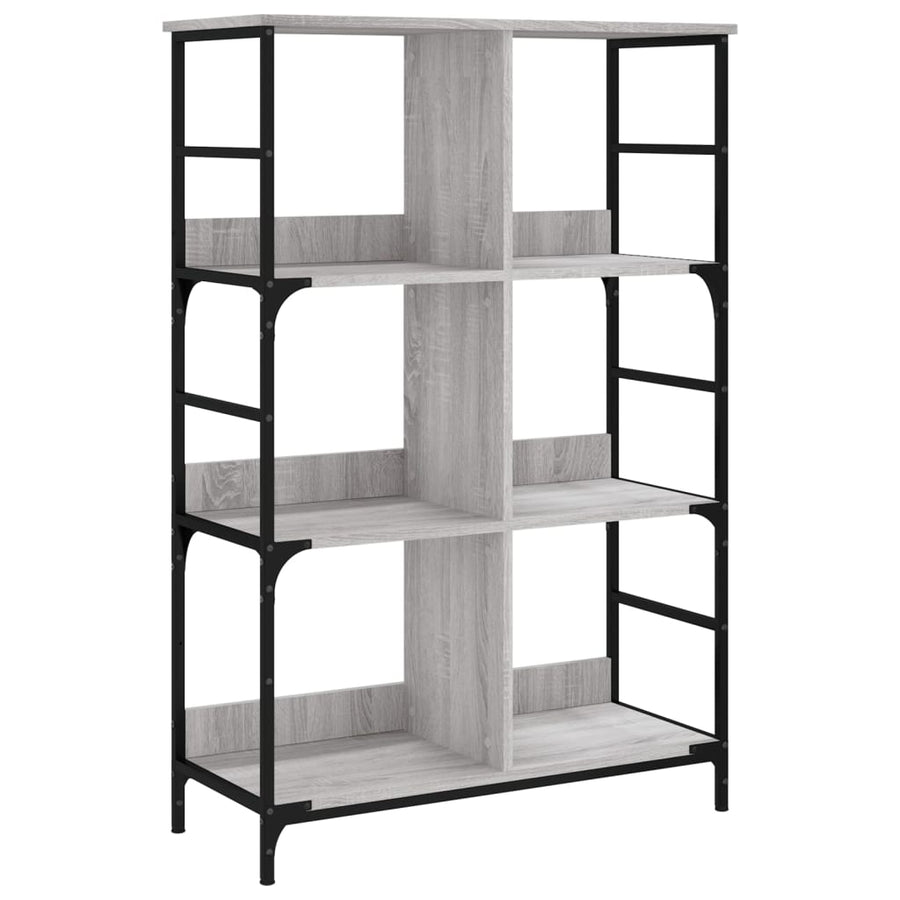 Boekenrek 78,5X33X117,5 Cm Bewerkt Hout Grijs Sonoma Eikenkleur