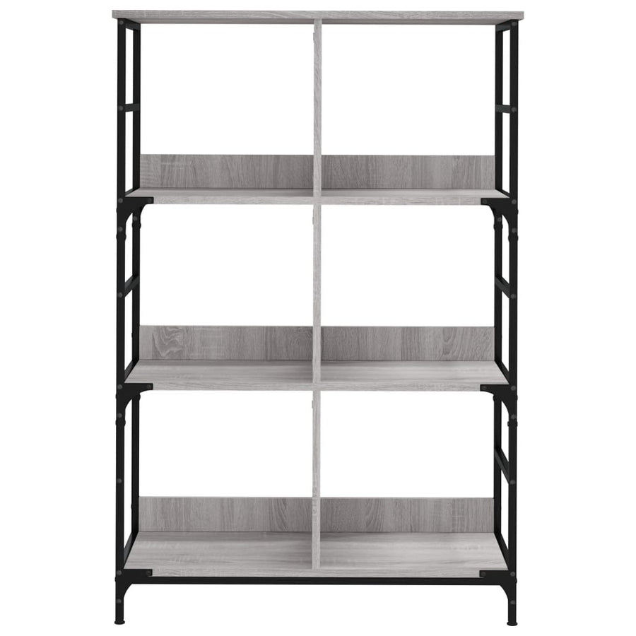 Boekenrek 78,5X33X117,5 Cm Bewerkt Hout Grijs Sonoma Eikenkleur