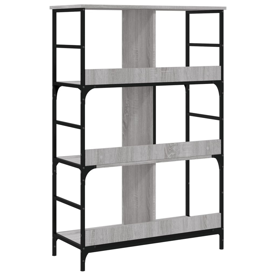 Boekenrek 78,5X33X117,5 Cm Bewerkt Hout Grijs Sonoma Eikenkleur