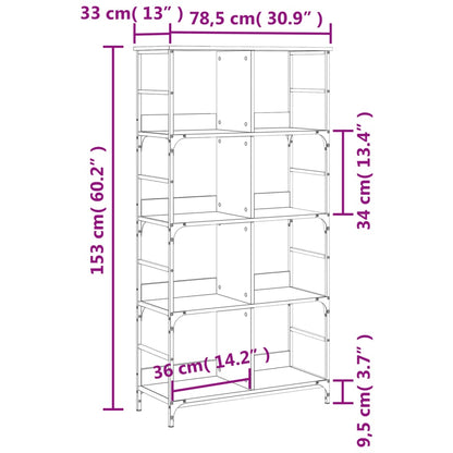 Boekenrek 78,5X33X Bewerkt Hout Kleurig 153 cm