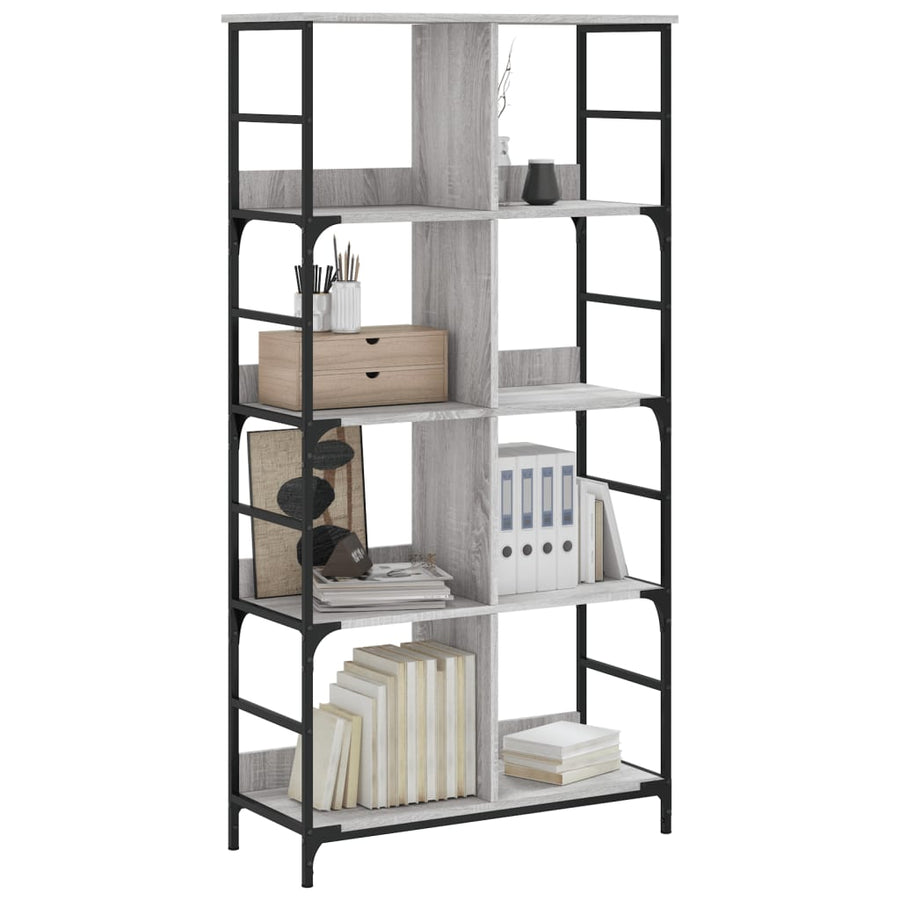 Boekenrek 78,5X33X153 Cm Bewerkt Hout Grijs Sonoma Eikenkleur