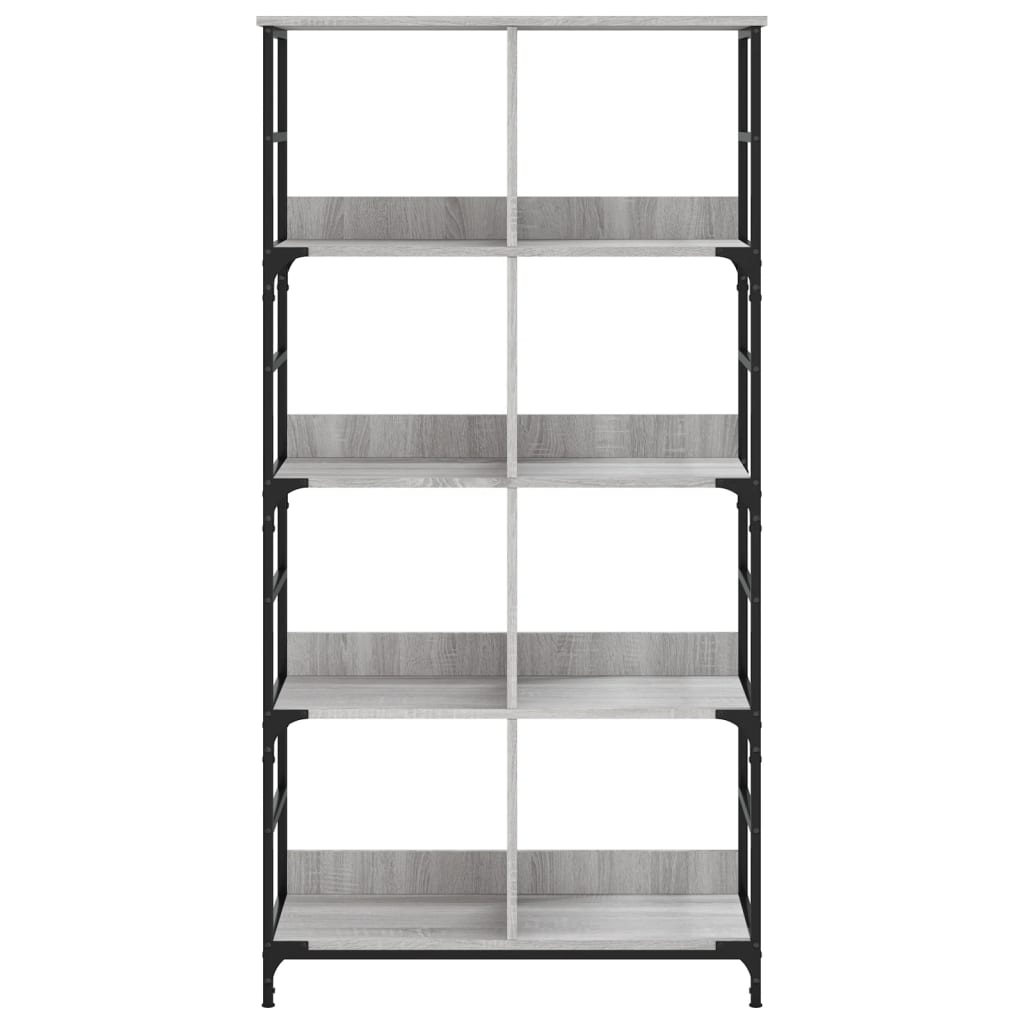 Boekenrek 78,5X33X153 Cm Bewerkt Hout Grijs Sonoma Eikenkleur