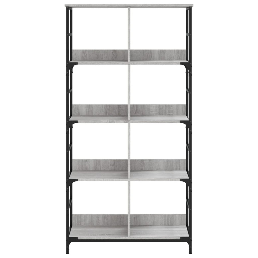 Boekenrek 78,5X33X153 Cm Bewerkt Hout Grijs Sonoma Eikenkleur