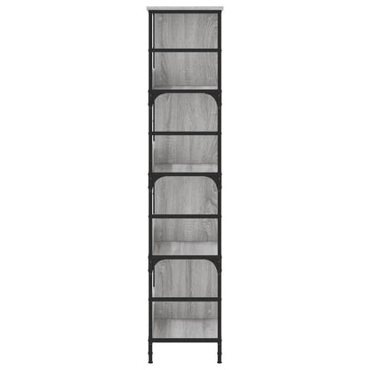 Boekenrek 78,5X33X153 Cm Bewerkt Hout Grijs Sonoma Eikenkleur