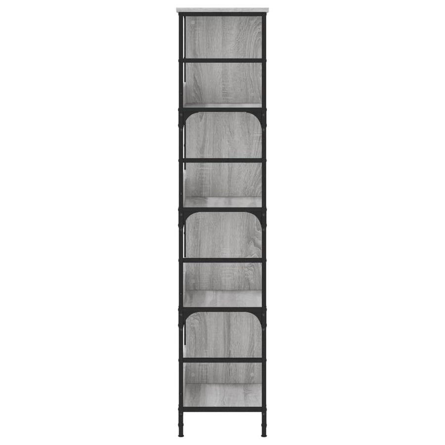 Boekenrek 78,5X33X153 Cm Bewerkt Hout Grijs Sonoma Eikenkleur
