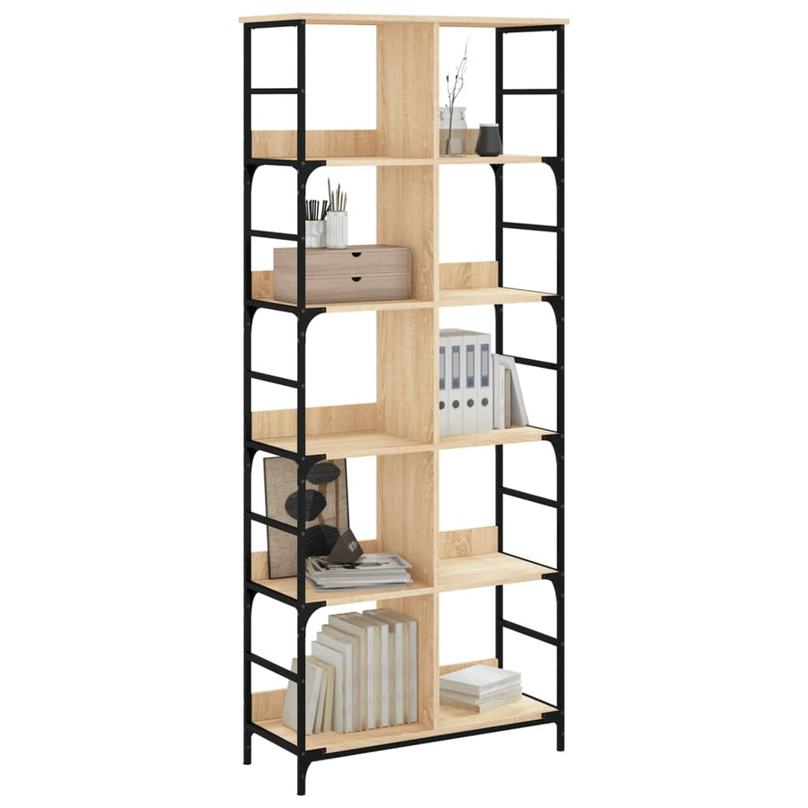 Boekenrek 78,5X33X188,5 Cm Bewerkt Hout Kleurig 188.5 cm