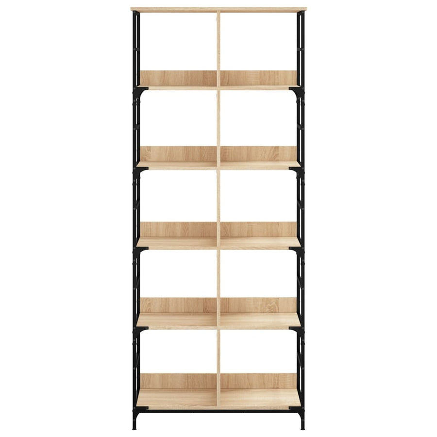 Boekenrek 78,5X33X188,5 Cm Bewerkt Hout Kleurig 188.5 cm