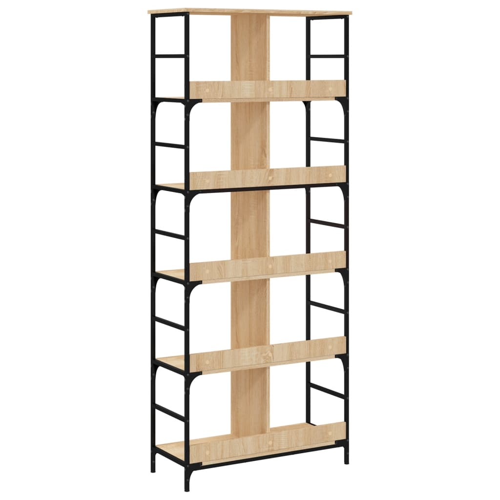 Boekenrek 78,5X33X188,5 Cm Bewerkt Hout Kleurig 188.5 cm