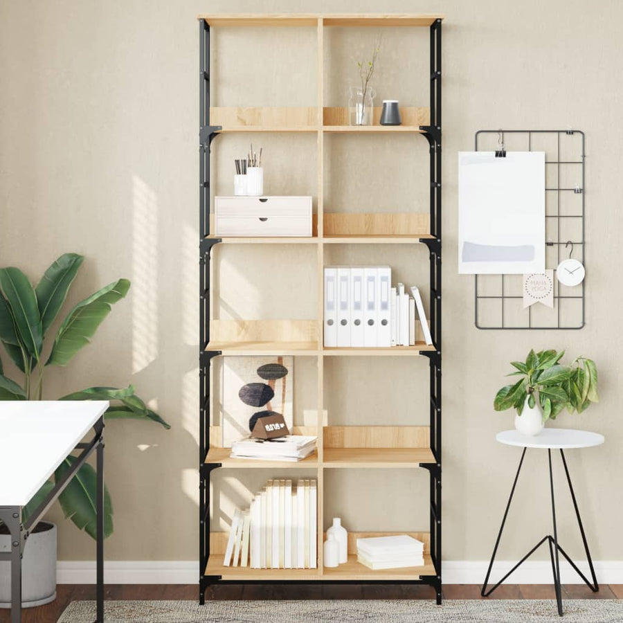 Boekenrek 78,5X33X188,5 Cm Bewerkt Hout Kleurig 188.5 cm