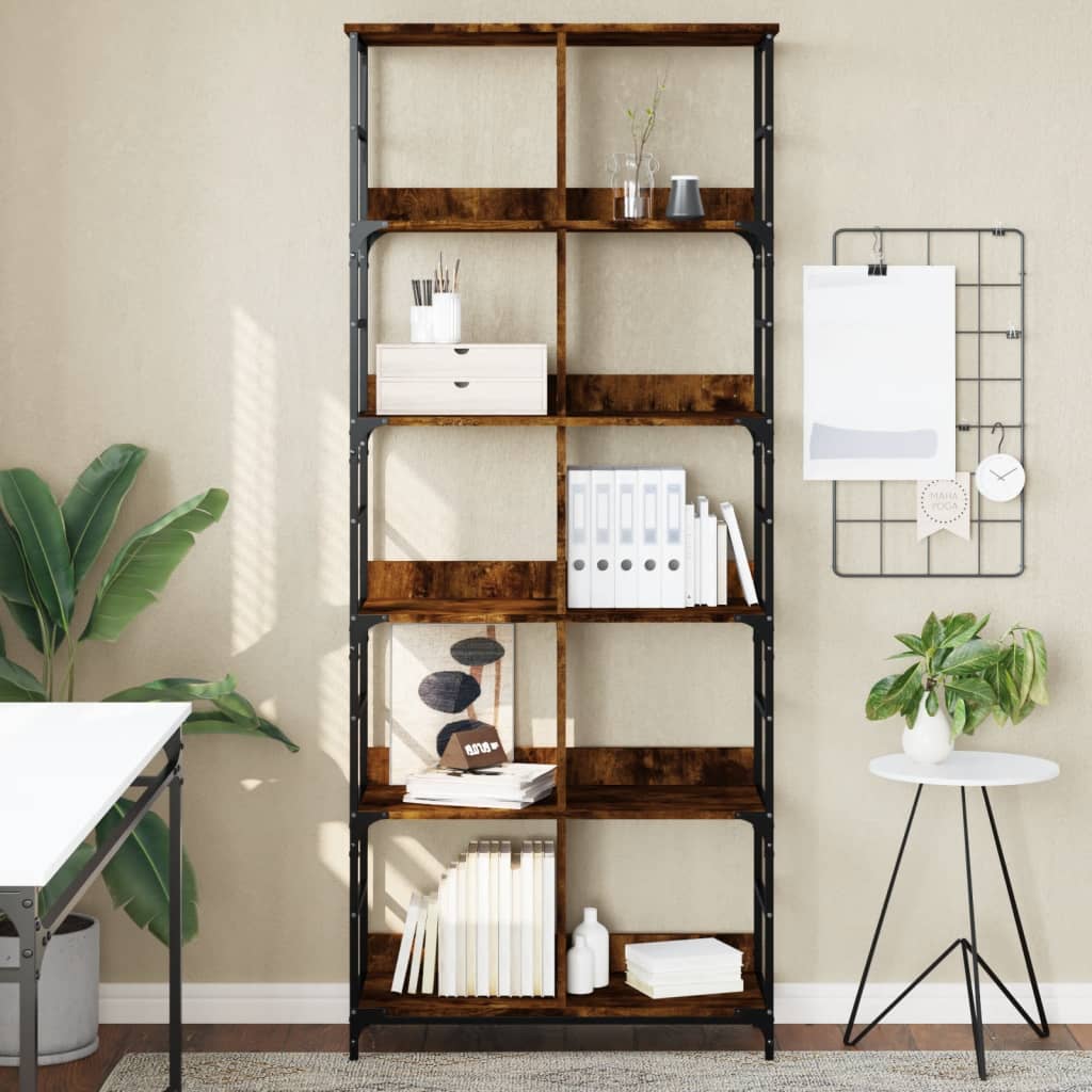 Boekenrek 78,5X33X188,5 Cm Bewerkt Hout Kleurig 188.5 cm