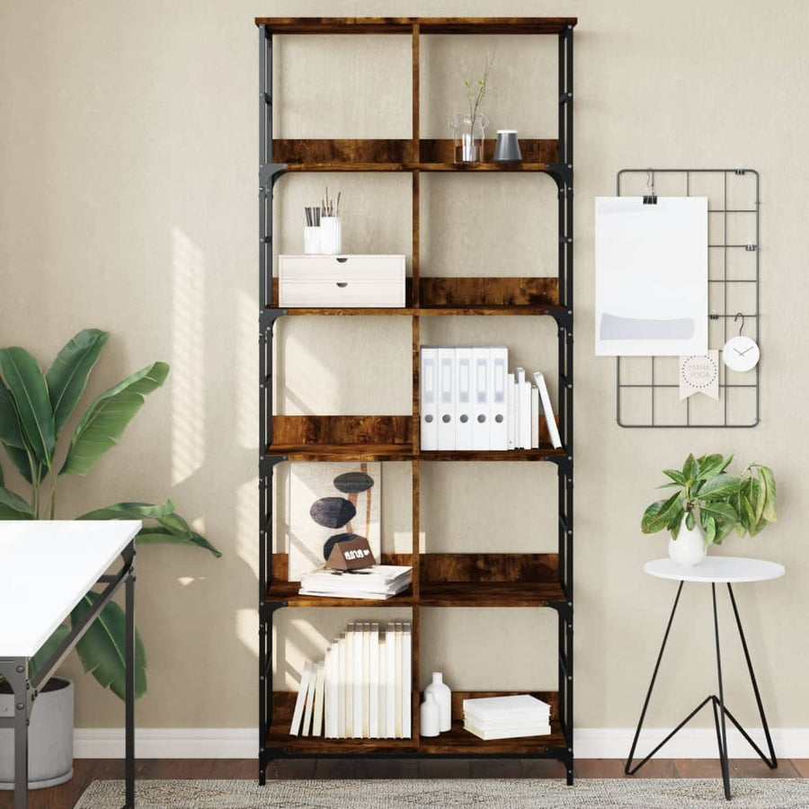 Boekenrek 78,5X33X188,5 Cm Bewerkt Hout Kleurig 188.5 cm