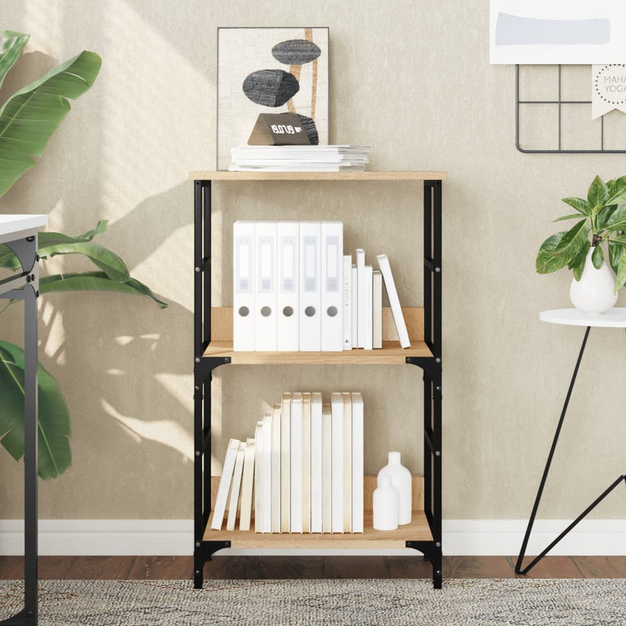 Boekenrek 50X33X82 Cm Bewerkt Hout Sonoma Eikenkleurig