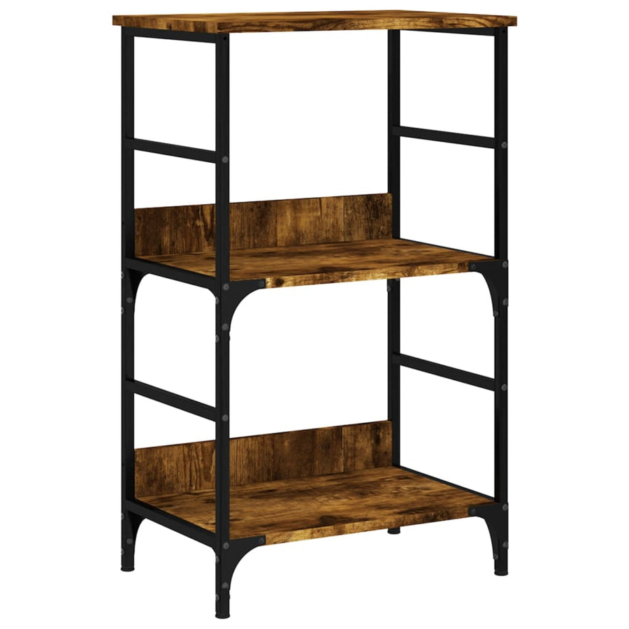 Boekenrek 50X33X82 Cm Bewerkt Hout Gerookt Eikenkleurig