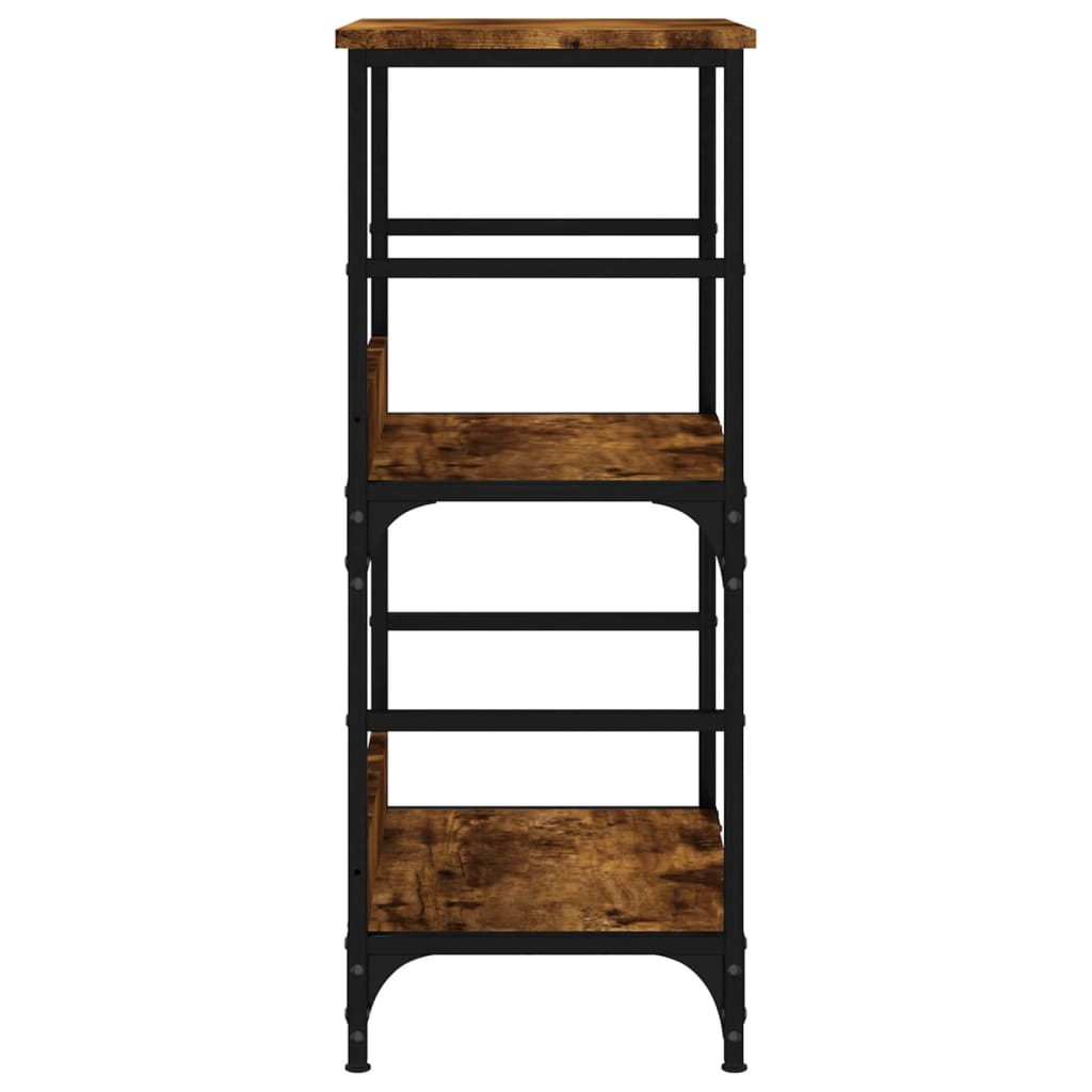 Boekenrek 50X33X82 Cm Bewerkt Hout Gerookt Eikenkleurig