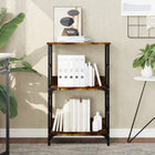 Bookcase 50x33x82 cm carved wood smoked oak color
