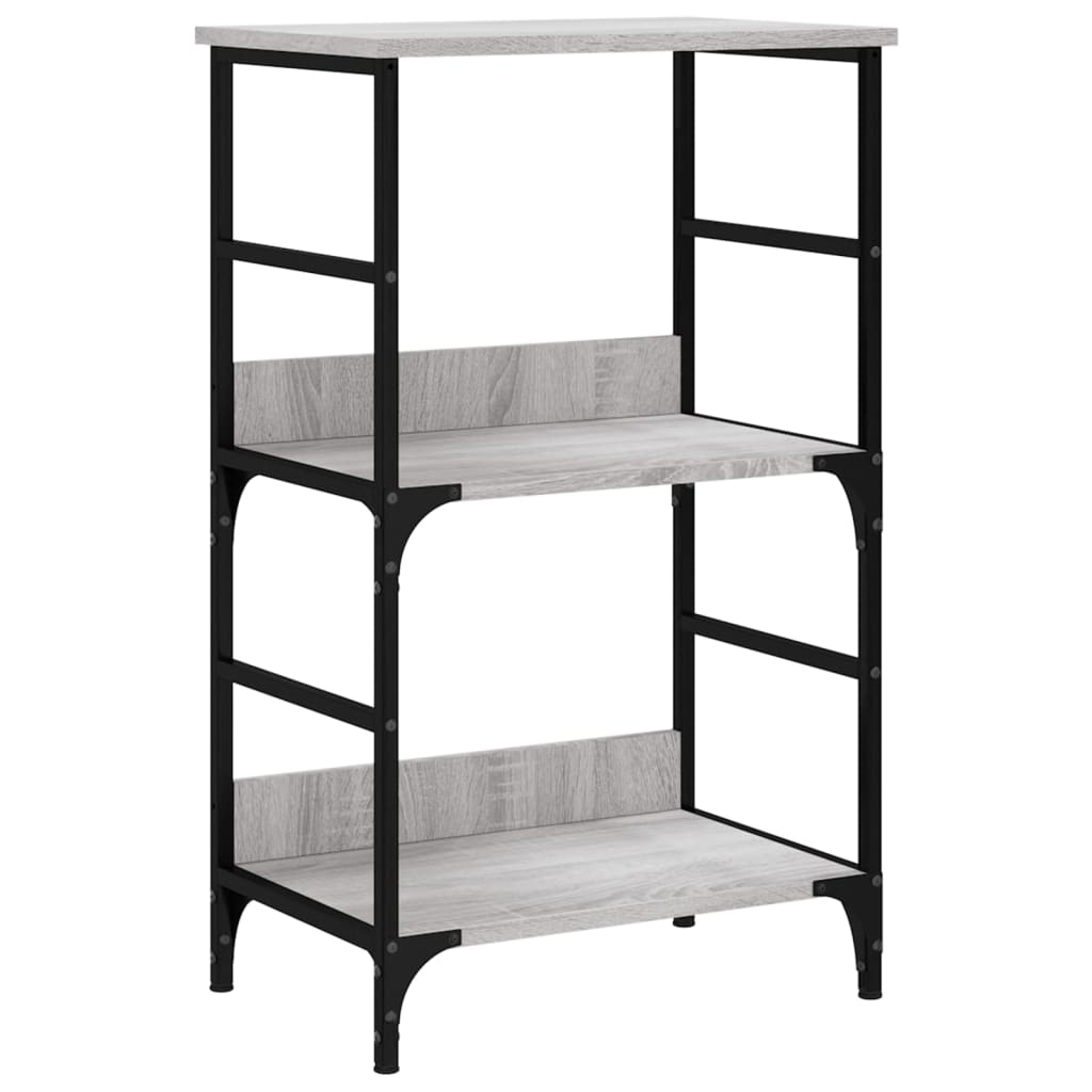 Boekenrek 50x33x82 cm bewerkt hout grijs sonoma eikenkleurig