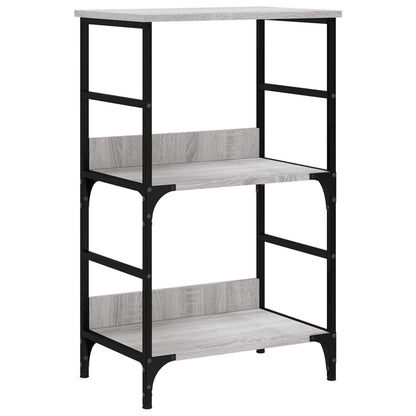 Boekenrek 50x33x82 cm bewerkt hout grijs sonoma eikenkleurig