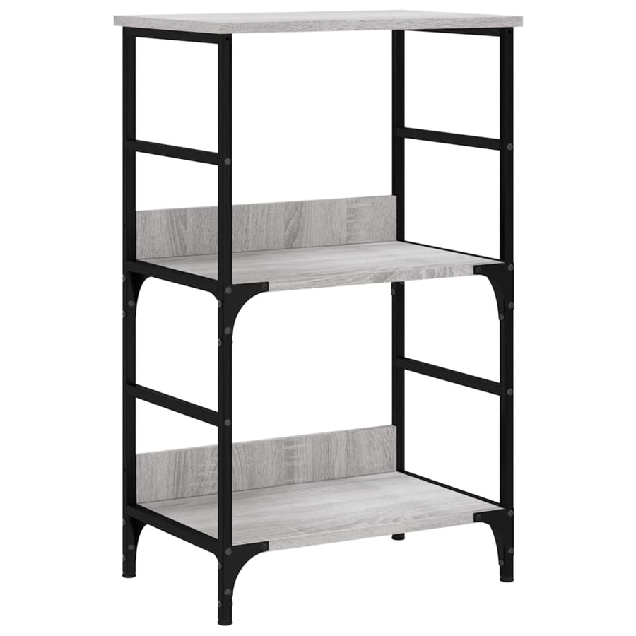 Boekenrek 50x33x82 cm bewerkt hout grijs sonoma eikenkleurig