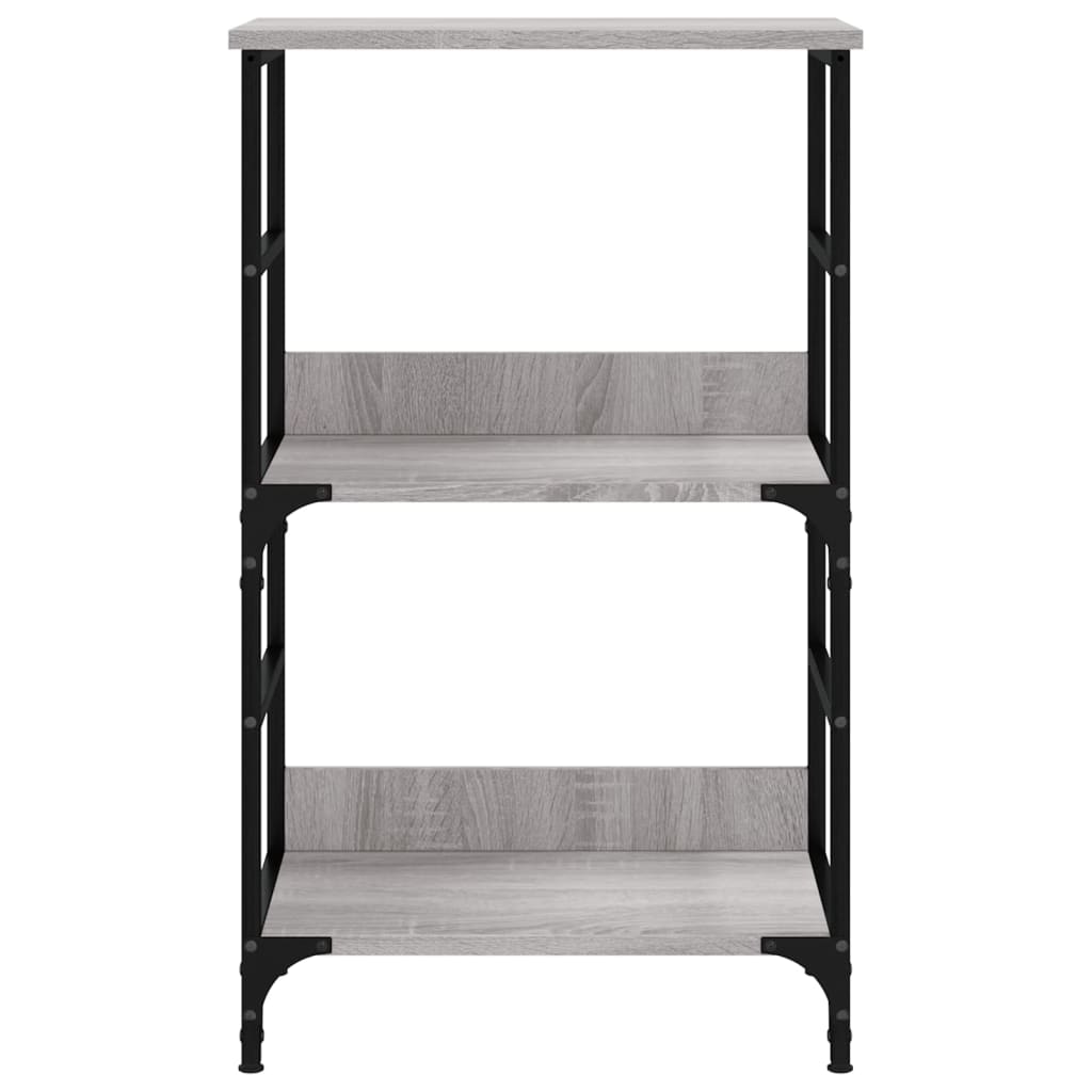 Boekenrek 50x33x82 cm bewerkt hout grijs sonoma eikenkleurig