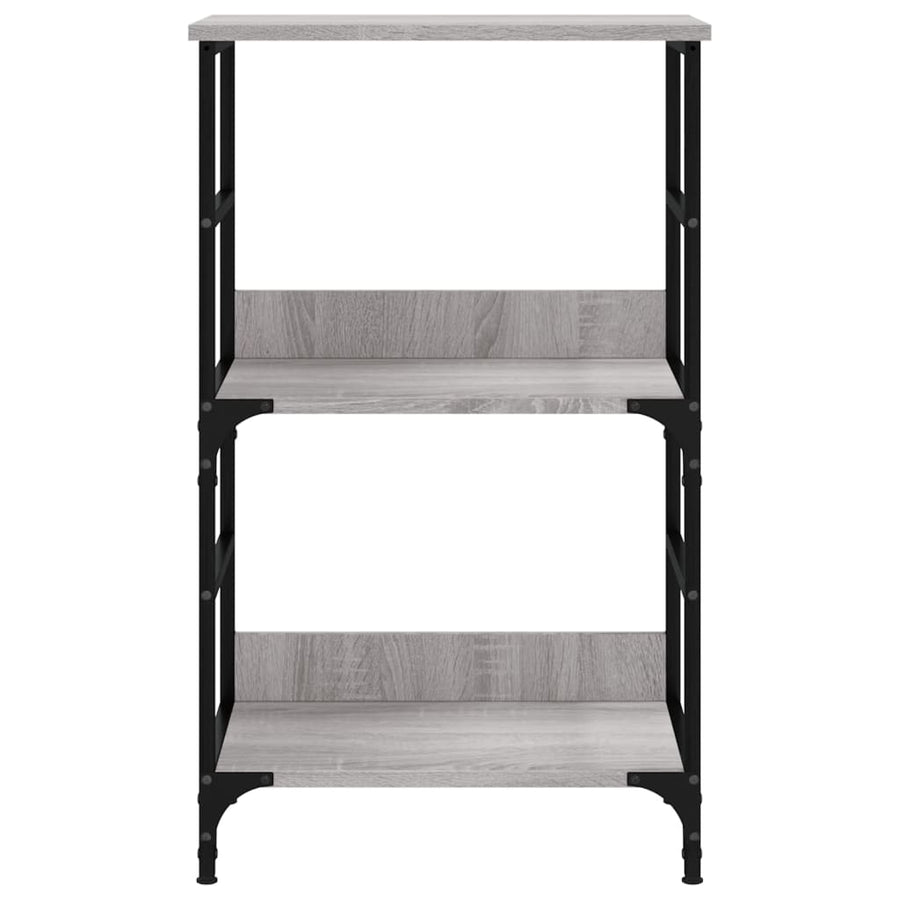Boekenrek 50x33x82 cm bewerkt hout grijs sonoma eikenkleurig