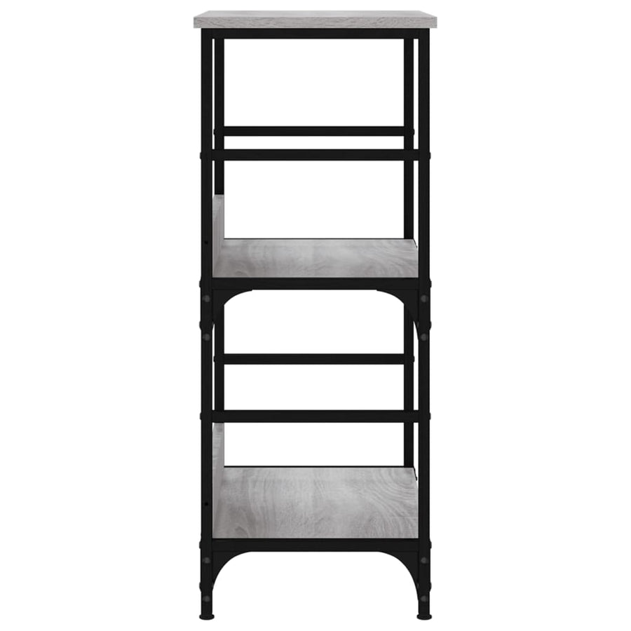 Boekenrek 50x33x82 cm bewerkt hout grijs sonoma eikenkleurig