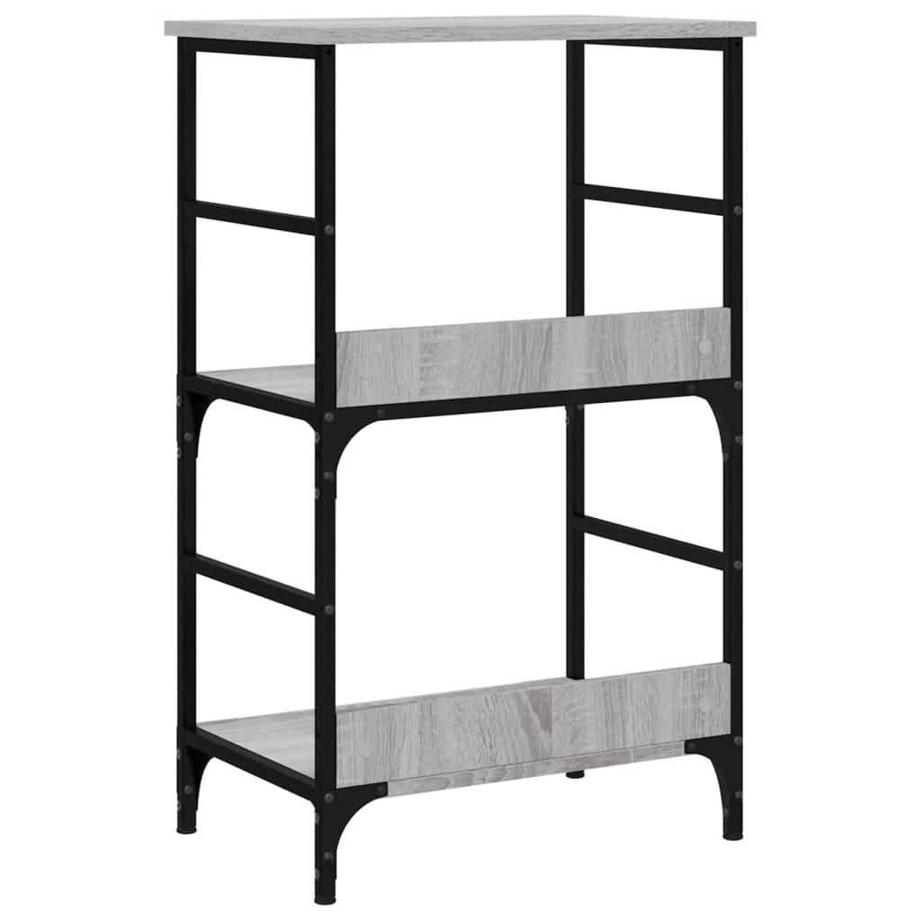 Boekenrek 50x33x82 cm bewerkt hout grijs sonoma eikenkleurig