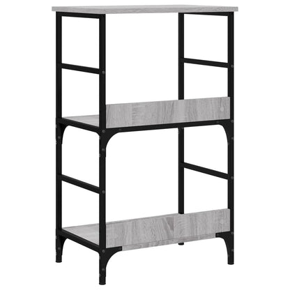 Boekenrek 50x33x82 cm bewerkt hout grijs sonoma eikenkleurig