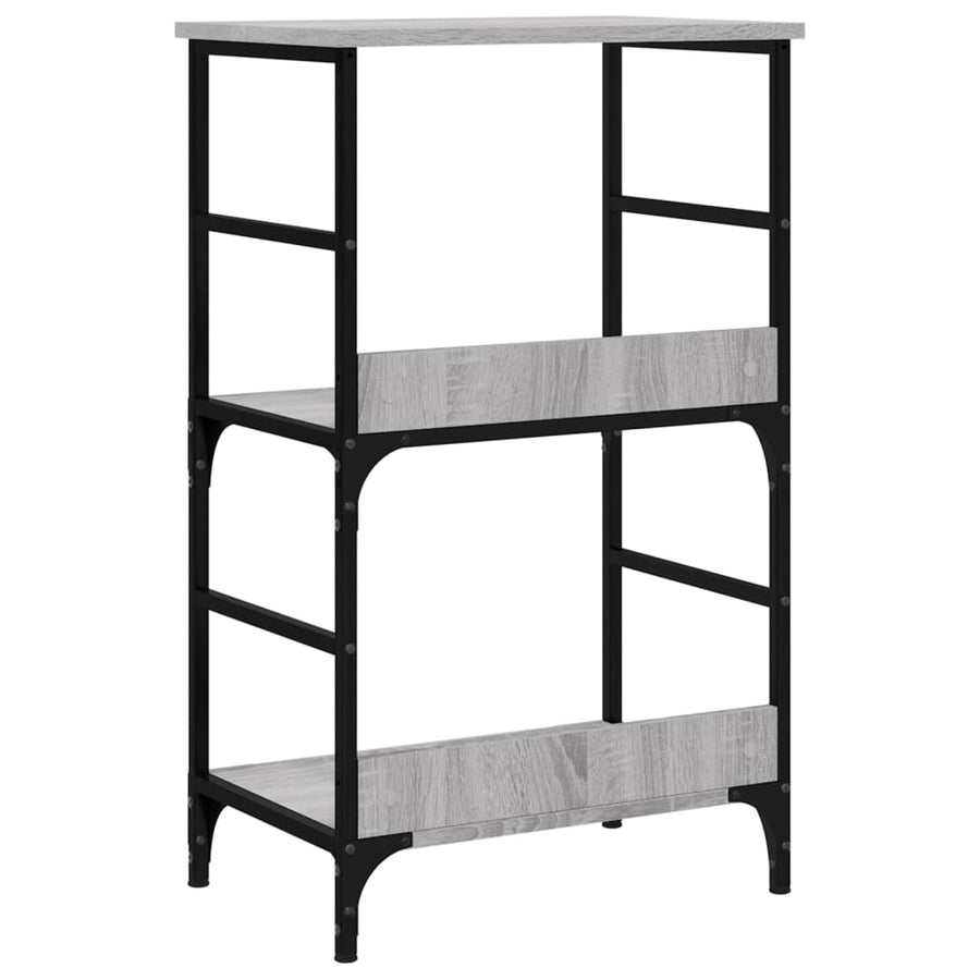 Boekenrek 50x33x82 cm bewerkt hout grijs sonoma eikenkleurig