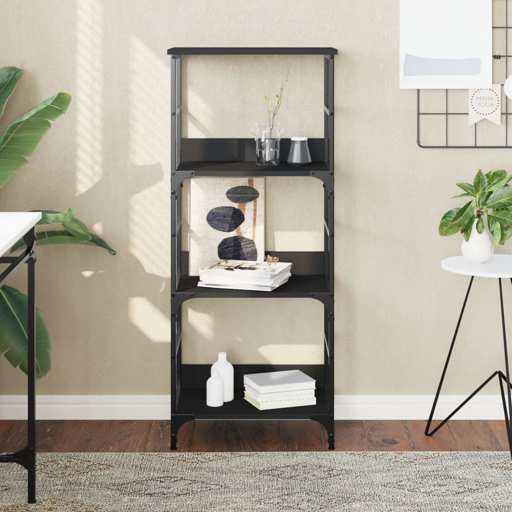 Boekenrek 50X33X117,5 Cm Bewerkt Hout Zwart
