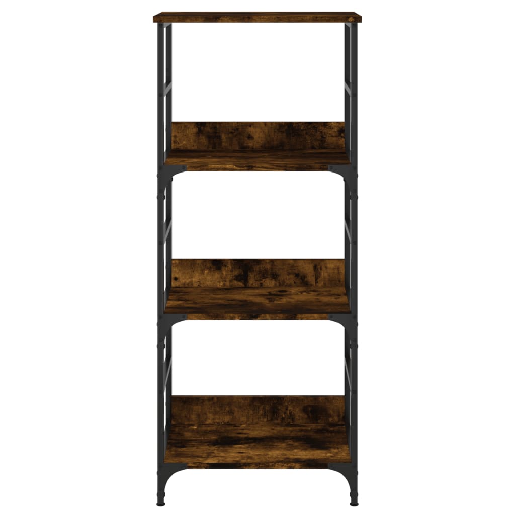 Boekenrek 50X33X117,5 Cm Bewerkt Hout Gerookt Eikenkleurig