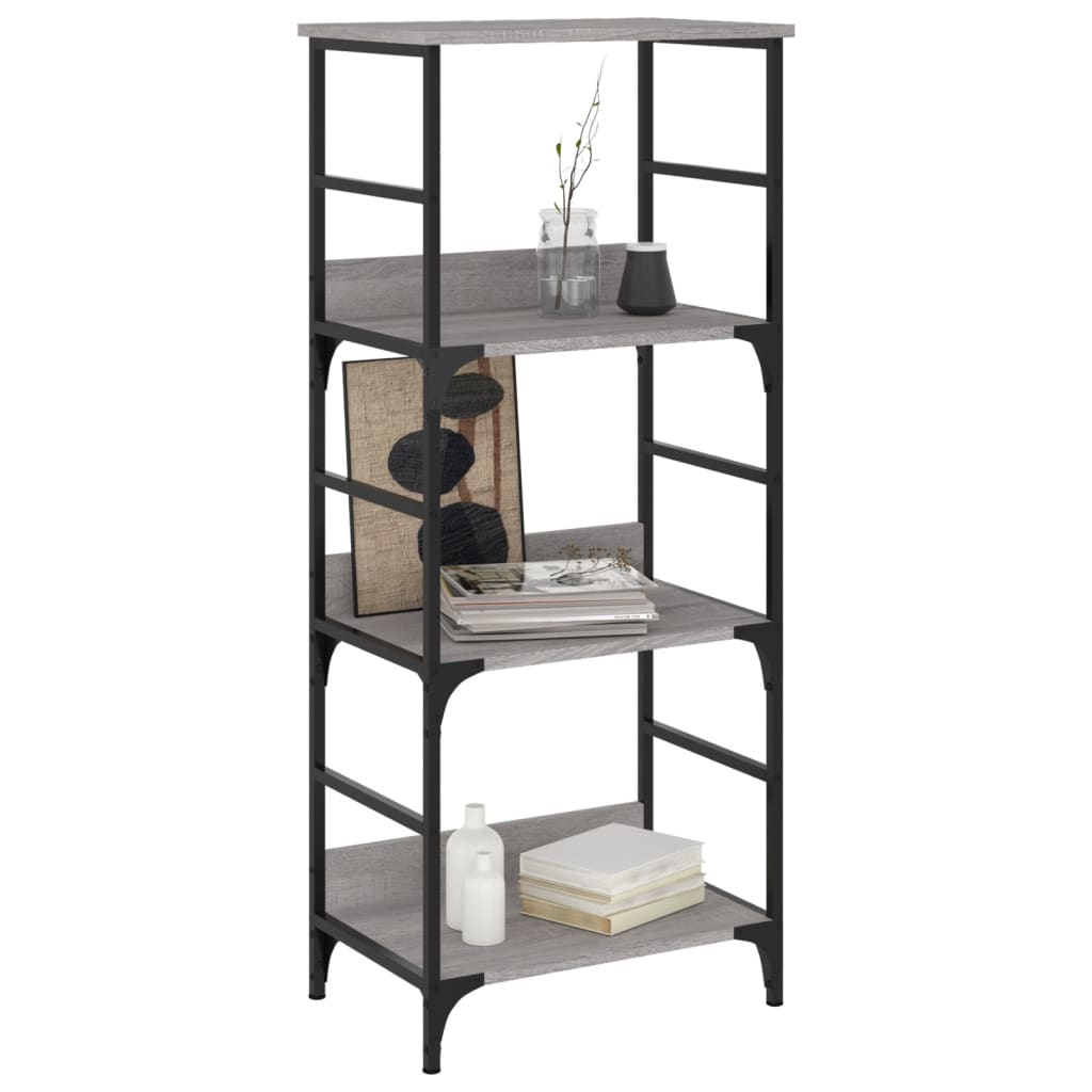 Boekenrek 50X33X117,5 Cm Bewerkt Hout Grijs Sonoma Eikenkleurig