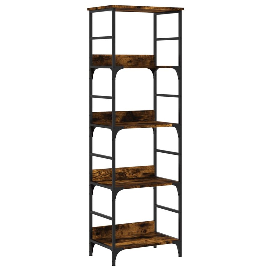 Boekenrek 50X33X153 Cm Bewerkt Hout Gerookt Eikenkleurig
