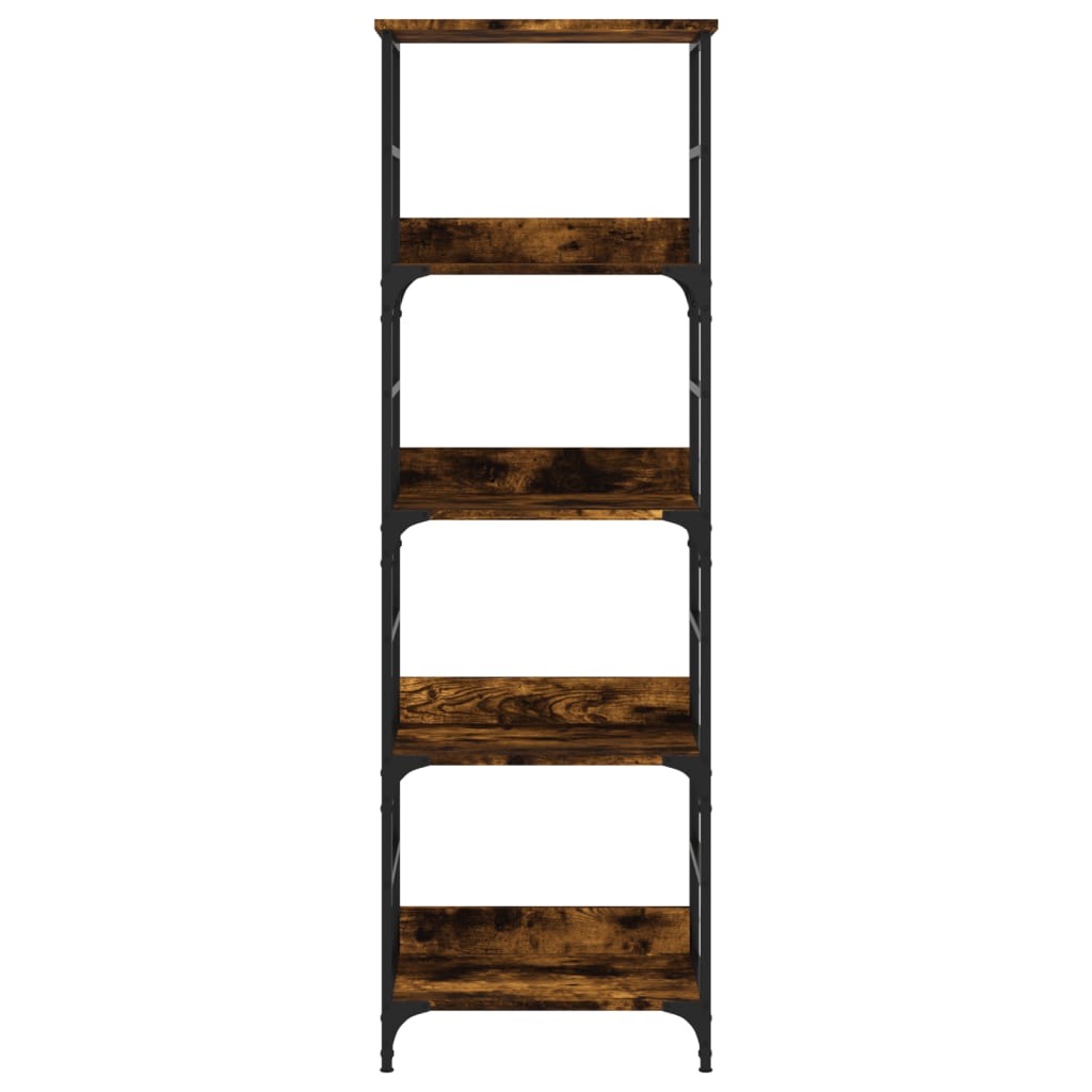 Boekenrek 50X33X153 Cm Bewerkt Hout Gerookt Eikenkleurig