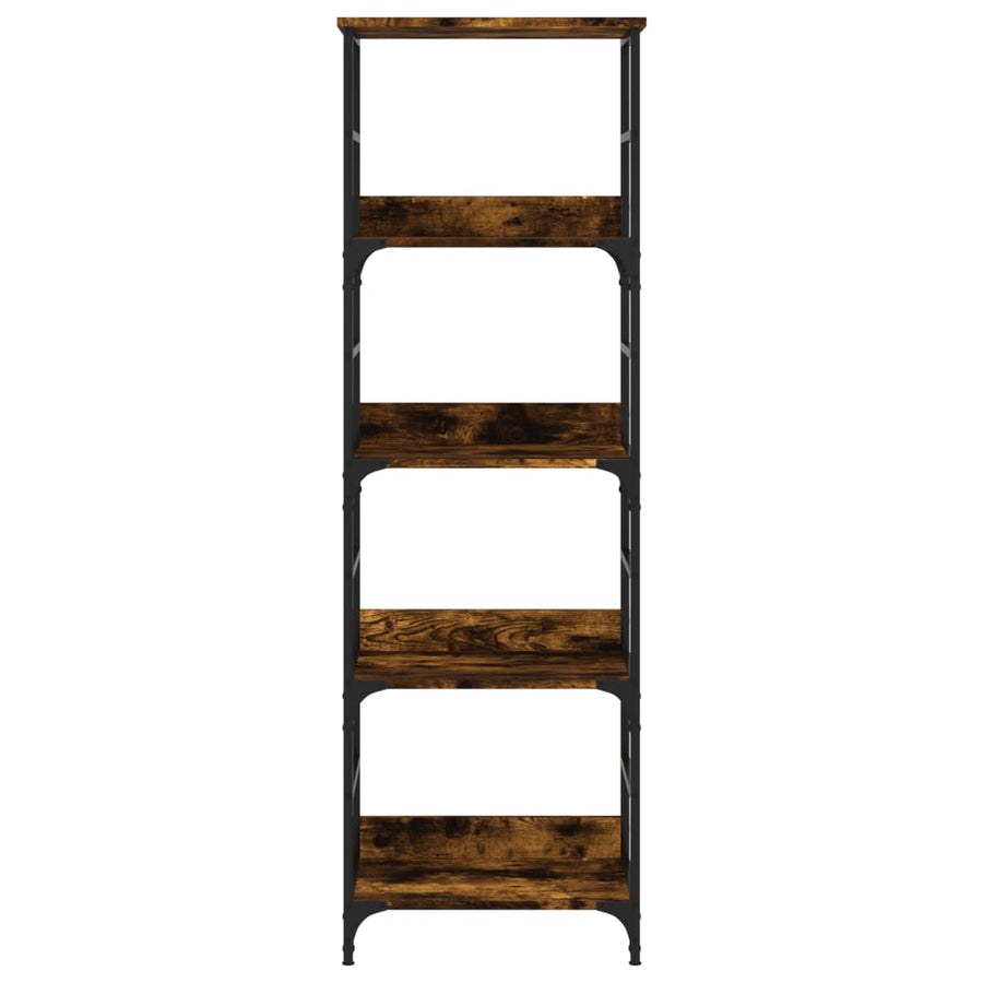 Boekenrek 50X33X153 Cm Bewerkt Hout Gerookt Eikenkleurig