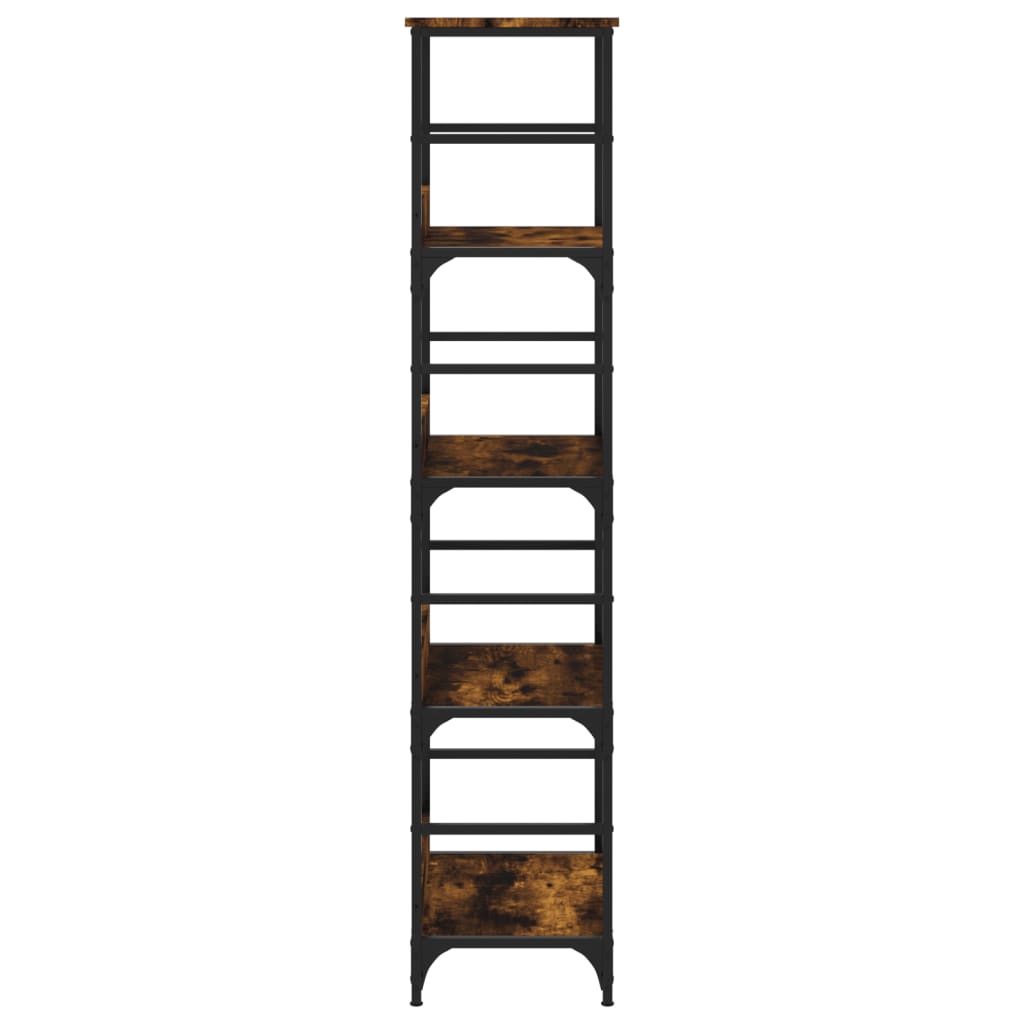 Boekenrek 50X33X153 Cm Bewerkt Hout Gerookt Eikenkleurig