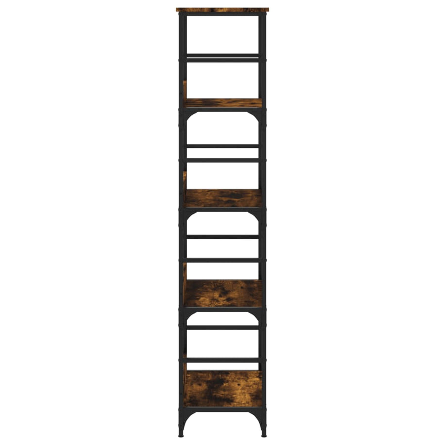 Boekenrek 50X33X153 Cm Bewerkt Hout Gerookt Eikenkleurig