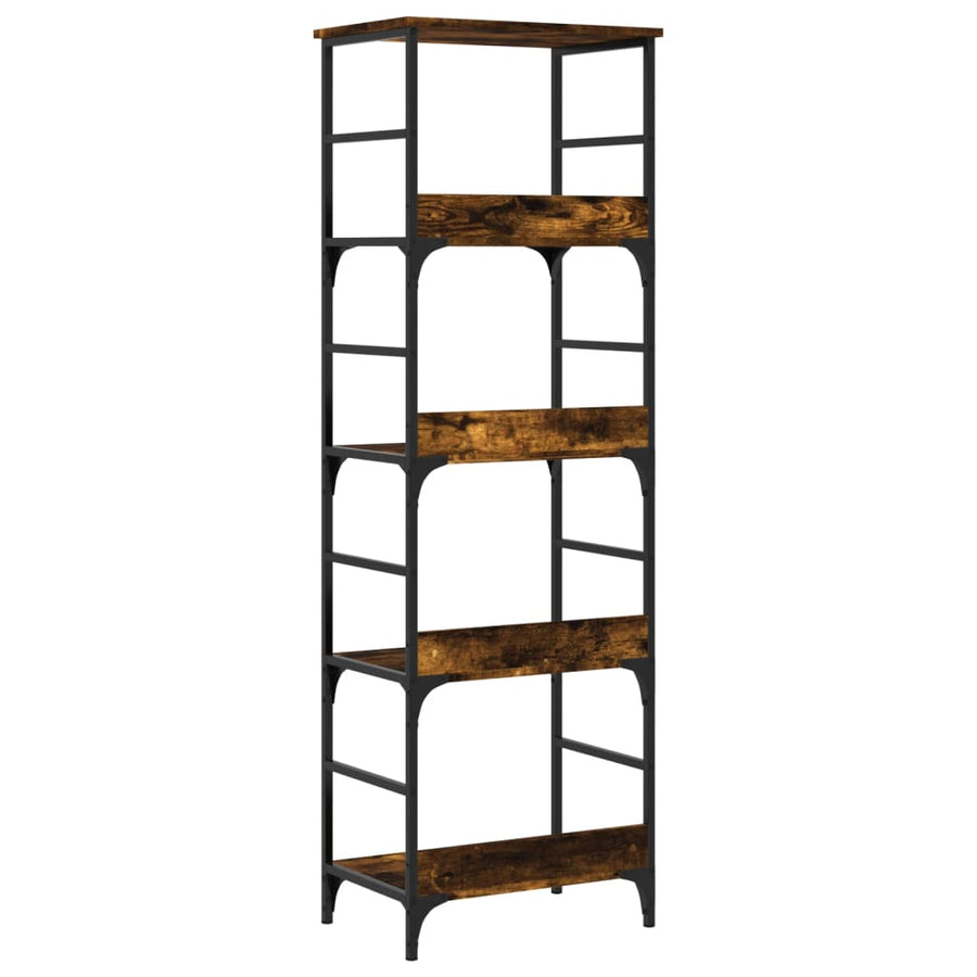 Boekenrek 50X33X153 Cm Bewerkt Hout Gerookt Eikenkleurig