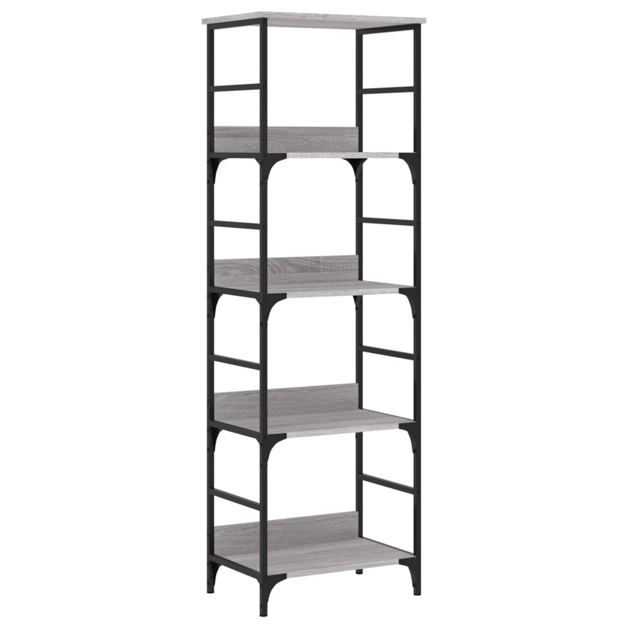 Boekenrek 50x33x153 cm bewerkt hout grijs sonoma eikenkleurig