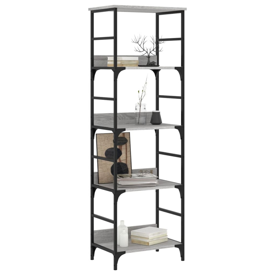 Boekenrek 50x33x153 cm bewerkt hout grijs sonoma eikenkleurig
