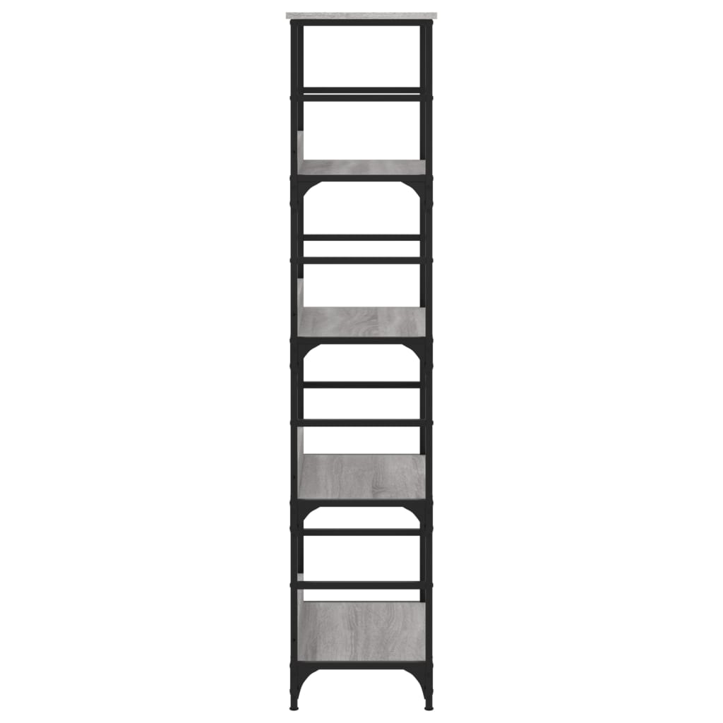 Boekenrek 50X33X Bewerkt Hout Eikenkleurig 153 cm Grijs sonoma
