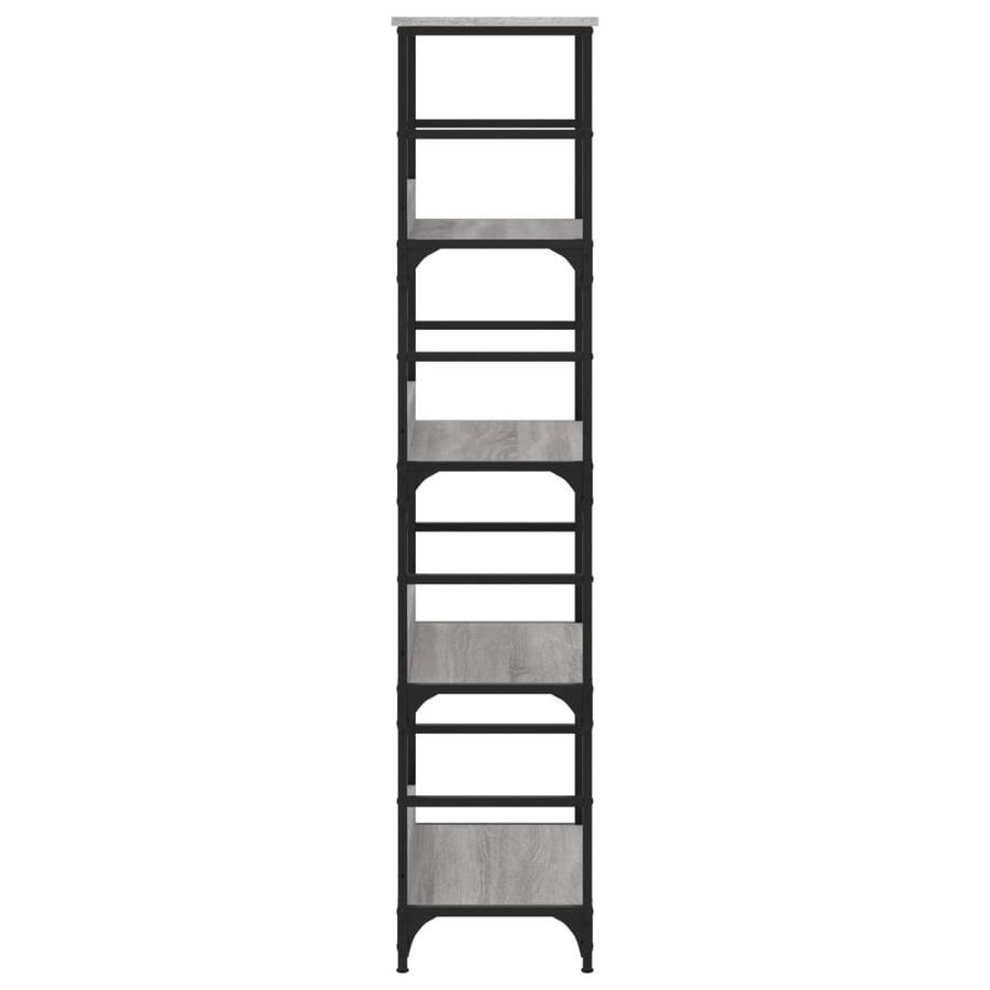 Boekenrek 50x33x153 cm bewerkt hout grijs sonoma eikenkleurig