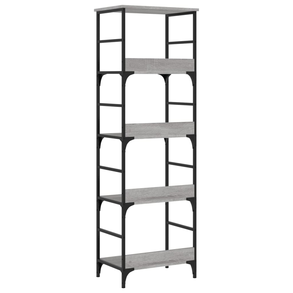 Boekenrek 50X33X Bewerkt Hout Eikenkleurig 153 cm Grijs sonoma