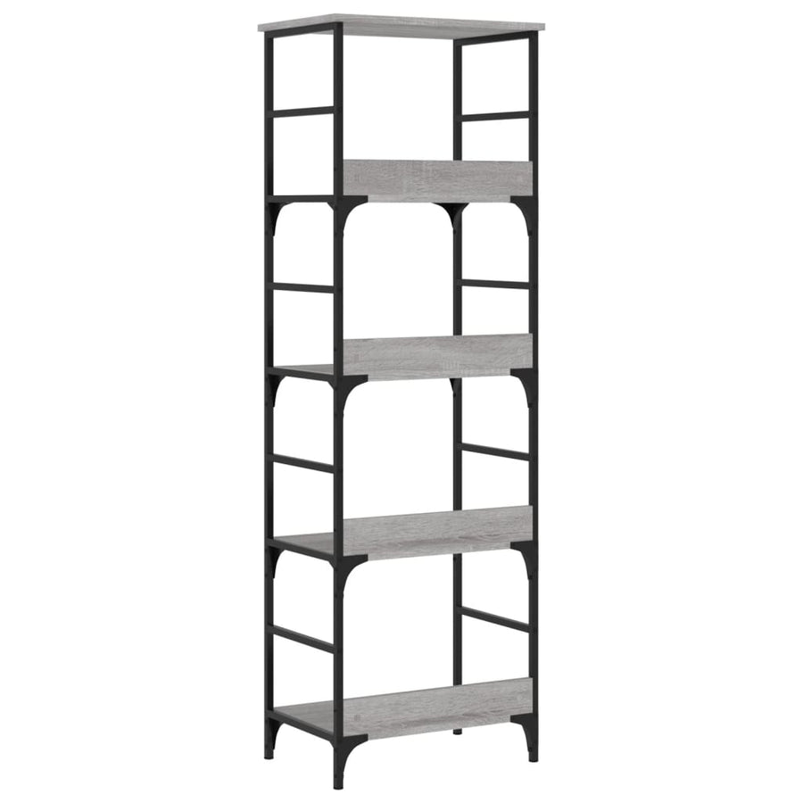 Boekenrek 50x33x153 cm bewerkt hout grijs sonoma eikenkleurig