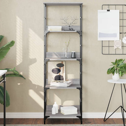 Boekenrek 50X33X Bewerkt Hout Eikenkleurig 153 cm Grijs sonoma