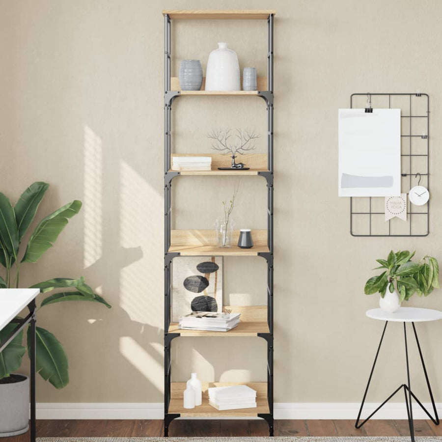 Boekenrek 50X33X188,5 Cm Bewerkt Hout Sonoma Eikenkleurig