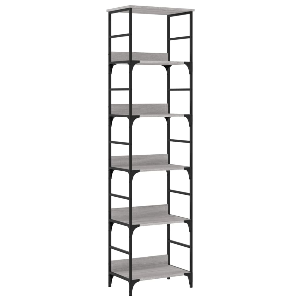 Boekenrek 50x33x188,5 cm bewerkt hout grijs sonoma eikenkleurig