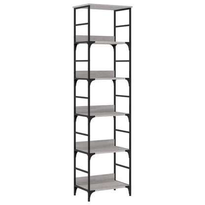 Boekenrek 50x33x188,5 cm bewerkt hout grijs sonoma eikenkleurig