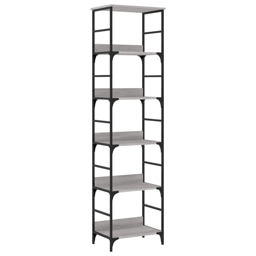 Boekenrek 50x33x188,5 cm bewerkt hout grijs sonoma eikenkleurig