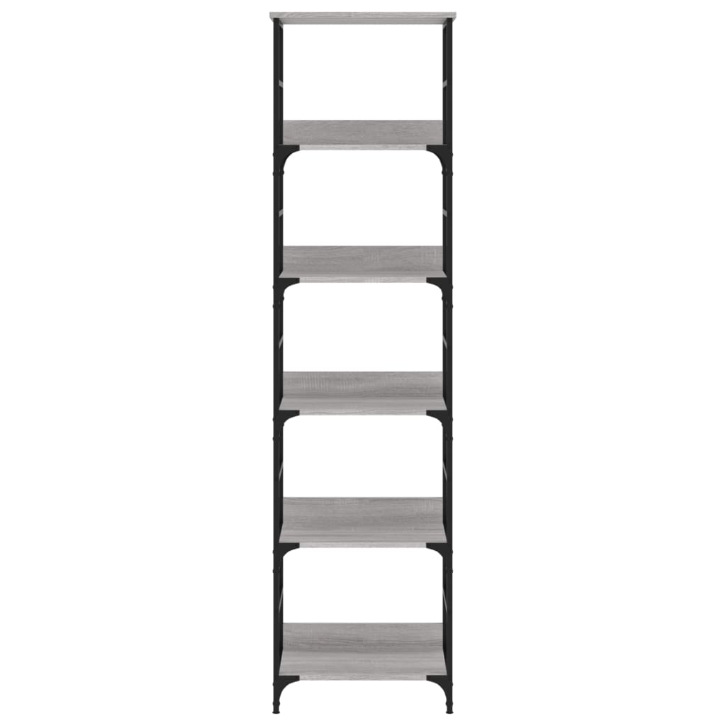 Boekenrek 50x33x188,5 cm bewerkt hout grijs sonoma eikenkleurig