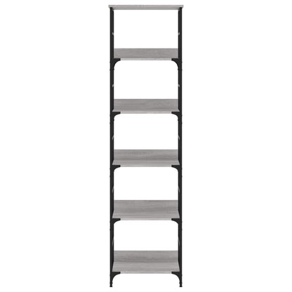 Boekenrek 50x33x188,5 cm bewerkt hout grijs sonoma eikenkleurig